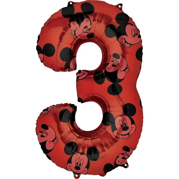3. szám, fólia lufi, Mickey  Mosue Forever, 66 cm