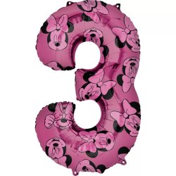 3. szám, fólia lufi, Minnie  Mosue Forever, 66 cm