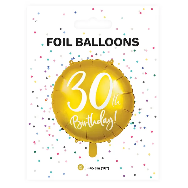 30. Évszámos lufi, fólia, arany, happy b.