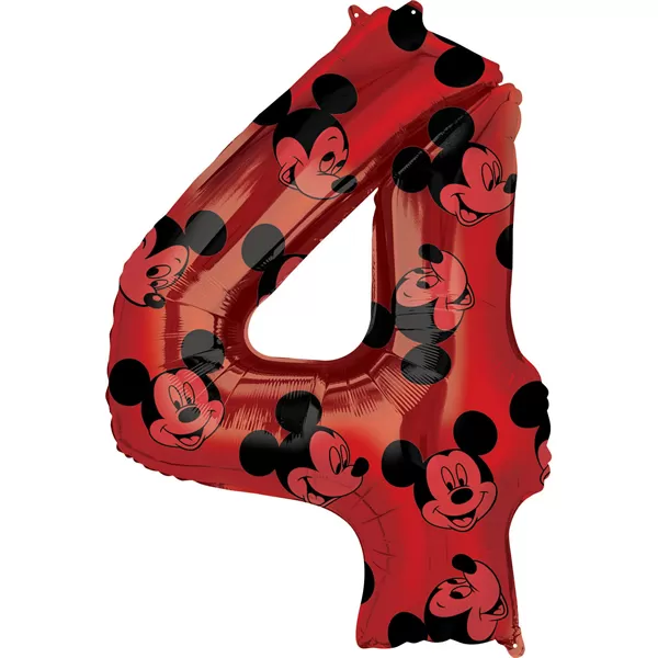 4. szám, fólia lufi, Mickey  Mosue Forever, 66 cm