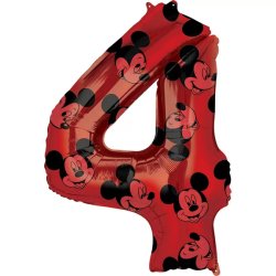 4. szám, fólia lufi, Mickey  Mosue Forever, 66 cm