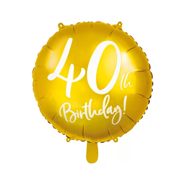40. Évszámos lufi, fólia, arany, happy b.