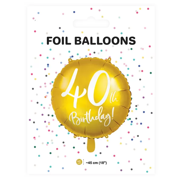 40. Évszámos lufi, fólia, arany, happy b.