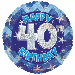 40. Évszámos lufi, hologramos kék fólia, happy b.