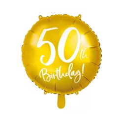 50. Évszámos lufi, fólia, arany, happy b.