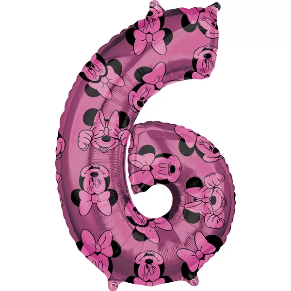 6. szám, fólia lufi, Minnie  Mouse Forever, 66 cm