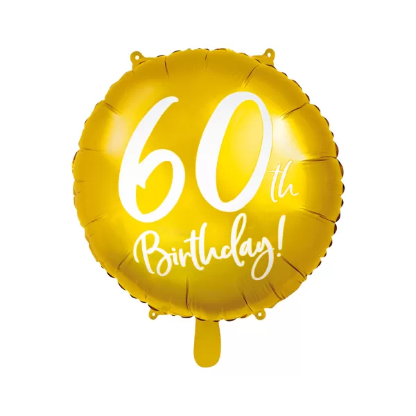 60. Évszámos lufi, fólia, arany, happy b, 18