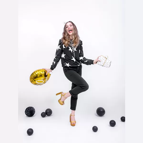 60. Évszámos lufi, fólia, arany, happy b, 18