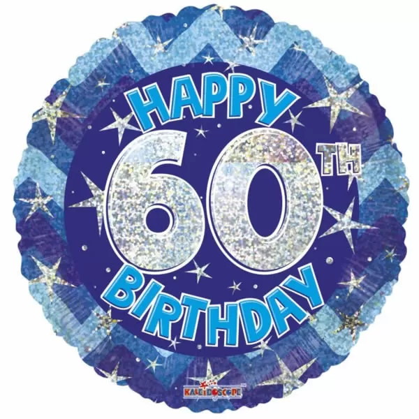 60. Évszámos lufi, hologramos kék fólia, happy b.