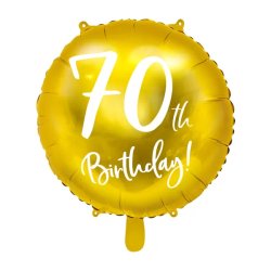 70. Évszámos lufi, fólia, arany, happy b, 18