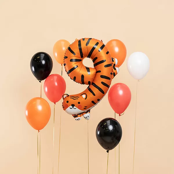 9.  szám, fólia lufi, Tigris, 90 cm