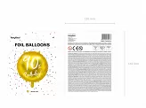 90. Évszámos lufi, fólia, arany, happy b, 18