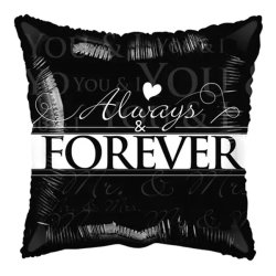 Always and forever, párna alakú, fólia lufi, 43cm