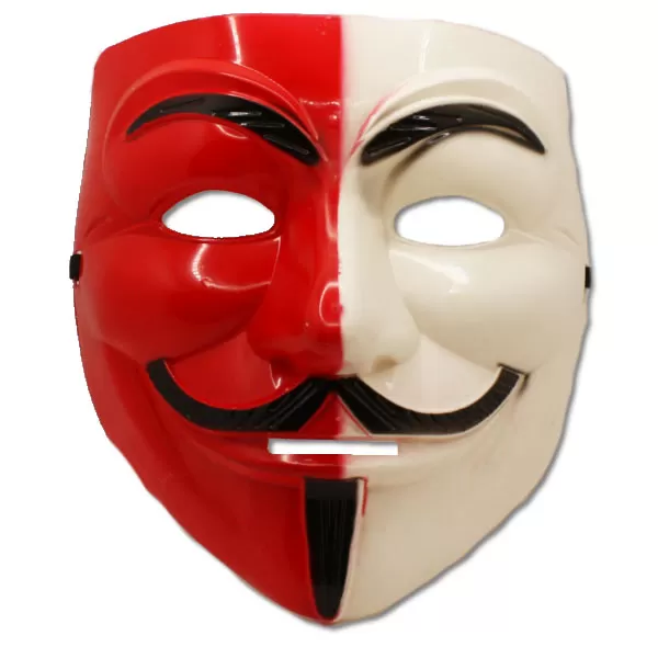 Anonymus álarc, fehér-piros