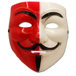 Anonymus álarc, fehér-piros