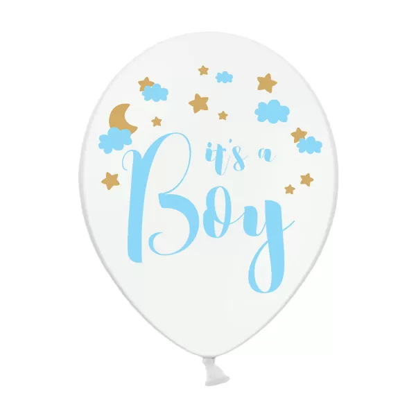 Babaváró latex léggömb, It's a boy, 5db/cs