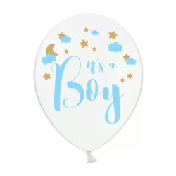 Babaváró latex léggömb, It's a boy, 5db/cs