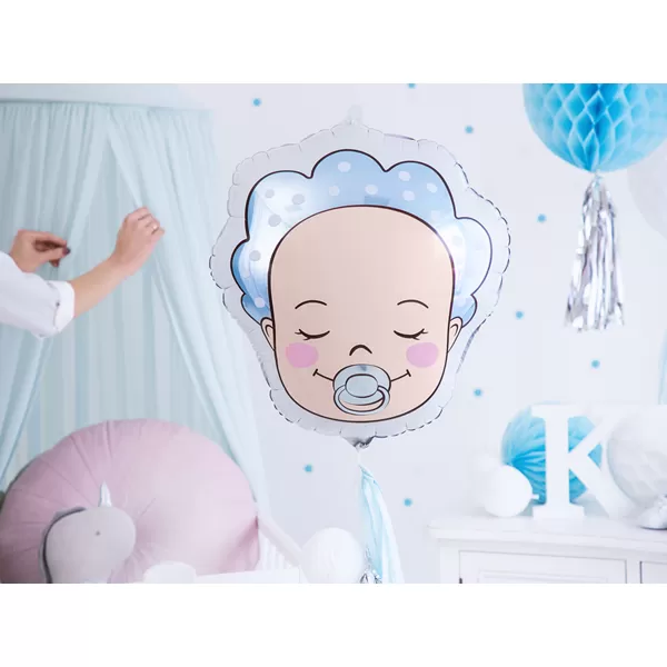 Baby boy fej, fólia lufi, 45 cm