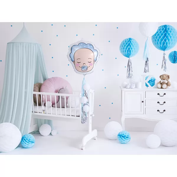 Baby boy fej, fólia lufi, 45 cm