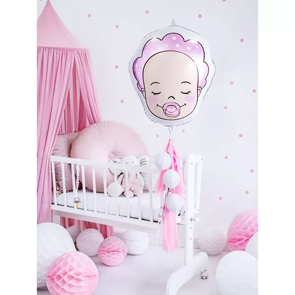 Baby girl fej,  fólia lufi, 45 cm