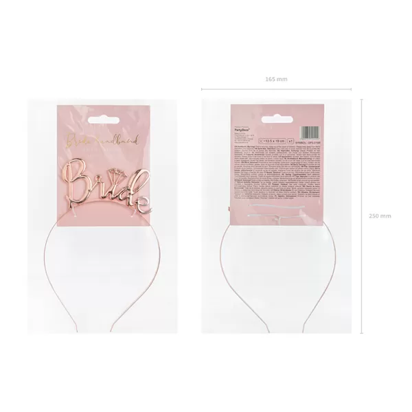Bride fejdísz, rose gold