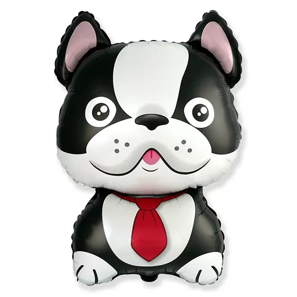 Bulldog fólia lufi, fekete, kb. 76 cm