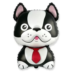 Bulldog fólia lufi, fekete, kb. 76 cm
