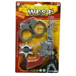Cowboy szett 3 részes - bilinccsel,  pisztollyal