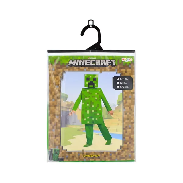 Creeper Classic szerepjáték-jelmez, Minecraft, S méret, 4-6 éveseknek