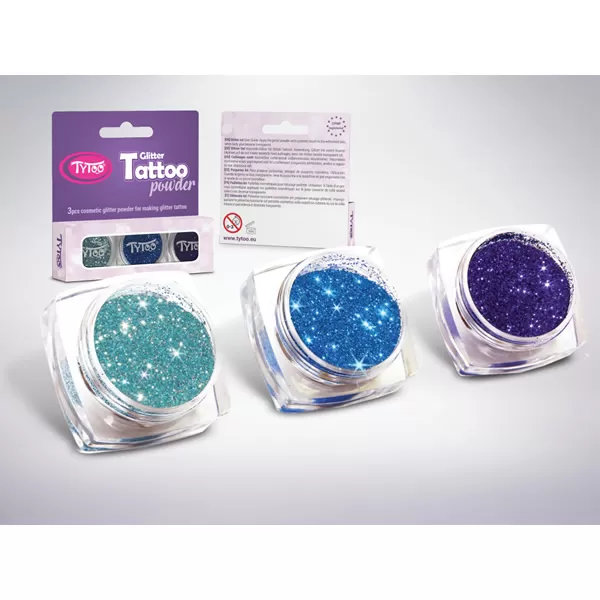 Csillámpor szett 3 x 2,5 ml Babarózsaszín, Világos mályva, Türkiz