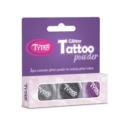 Csillámpor szett 3 x 2,5 ml Ezüst, Acélszürke, Világos mályva