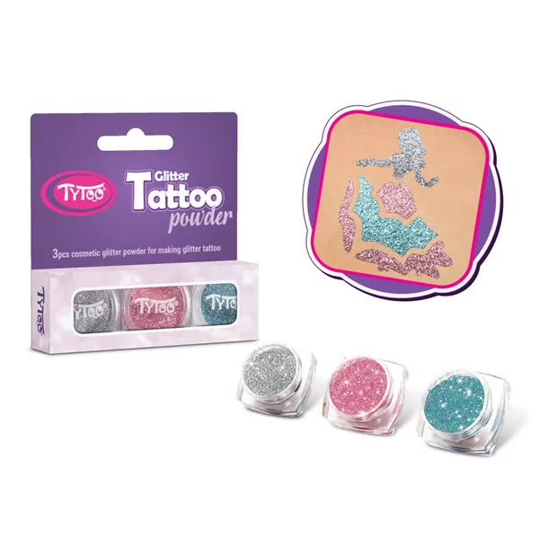 Csillámpor szett 3 x 2,5 ml Ezüst, Babarózsaszín, Azúrkék