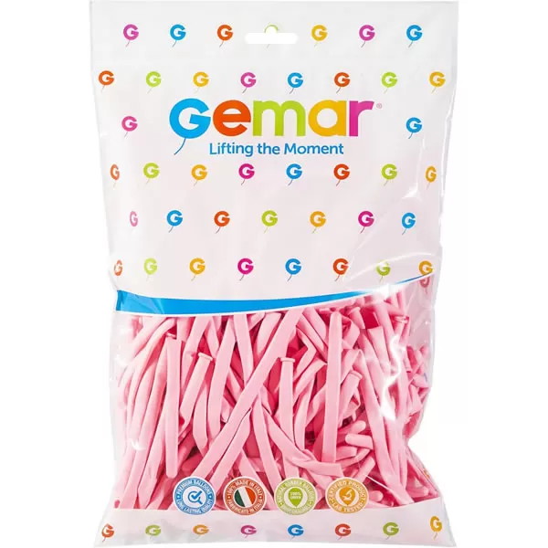 Cső (modellező) lufi, világos pink,(D4/57), 100 db/cs