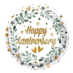 ECO Fólia lufi, gömb, Happy Anniversary, 46, cm