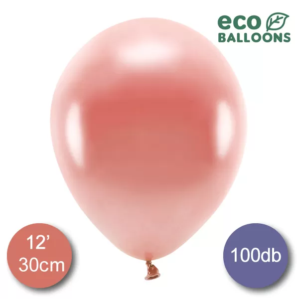 Eco lufi (metál), rose-gold, 30cm, 100 db