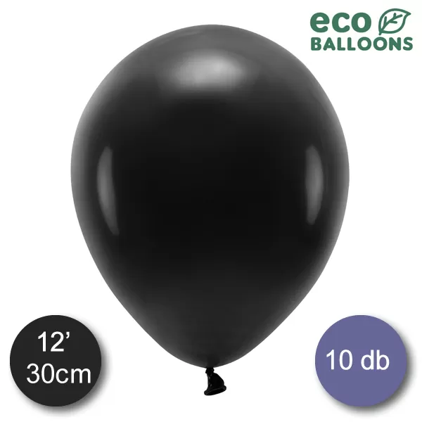 ECO lufi, latex, 30cm 10 db, metál fekete