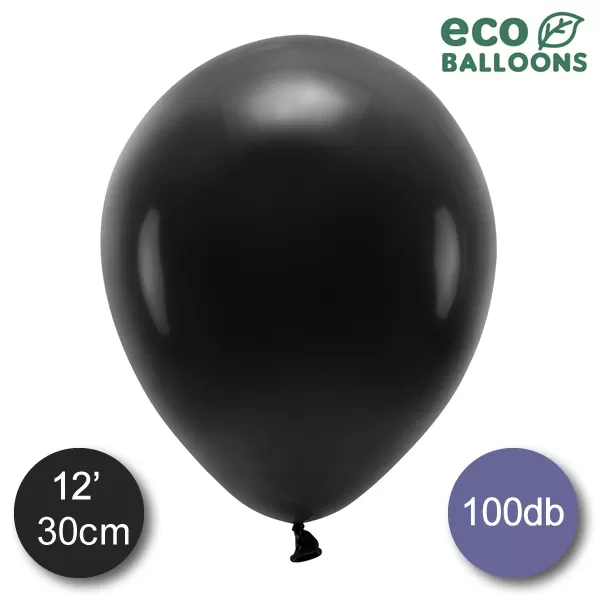 ECO lufi, latex, 30cm 100 db, pasztel fekete