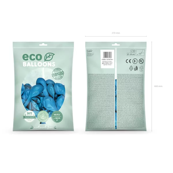 ECO lufi, latex, 30cm 100 db, pasztel világoskék