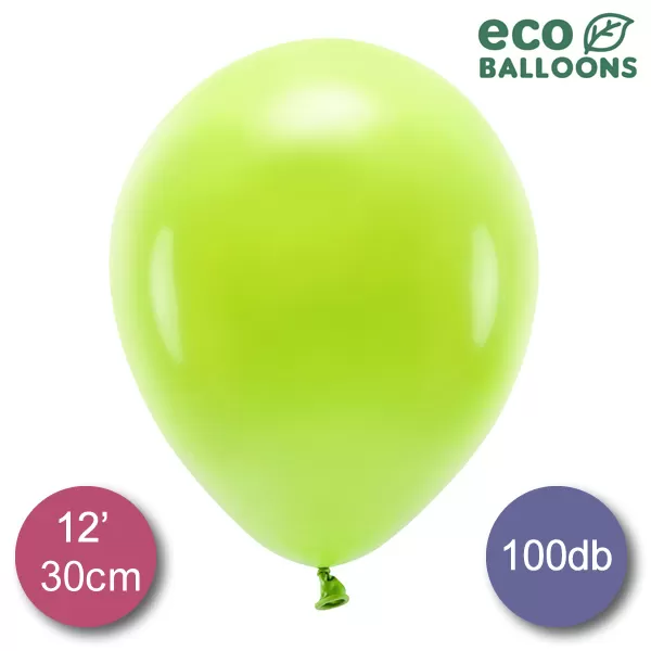 ECO lufi, latex, 30cm 100 db, pasztel zöldalma