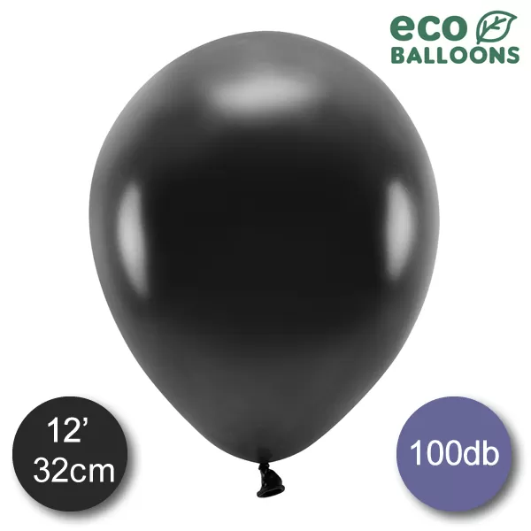 Eco lufi, latex, metál fekete, d30, 100 db