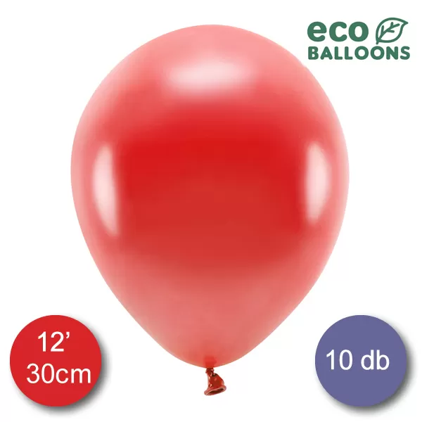 Eco lufi, latex, metál piros, d30 10 db