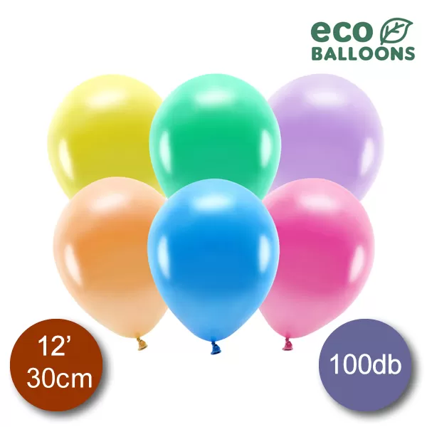 Eco lufi, latex, metál vegyes színek, d30 100 db