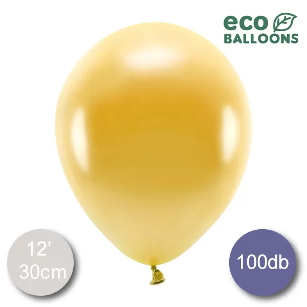 ECO Lufi, metál arany, 30cm, 100 db/cs