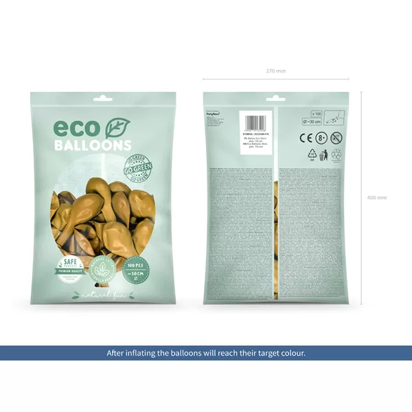 ECO Lufi, metál arany, 30cm, 100 db/cs