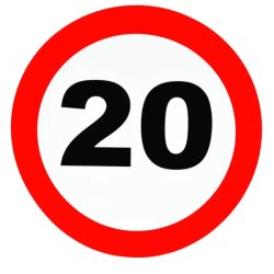 Fali dekor, behajtani tilos tábla,  20. születésnapra