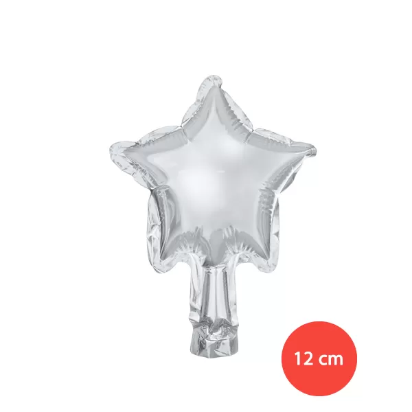 Fólia lufi 12 cm, ezüst, csillag, 25 db/cs