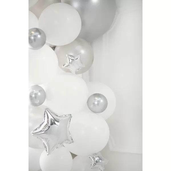 Fólia lufi 12 cm, ezüst, csillag, 25 db/cs