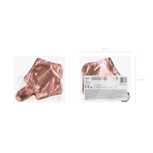 Fólia lufi 12 cm, rosegold, csillag, 25 db/cs