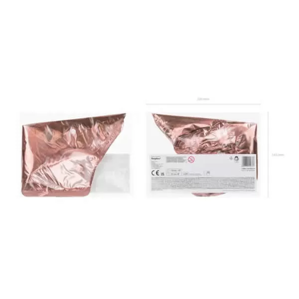 Fólia lufi 25 cm, rosegold, csillag, 25 db/cs