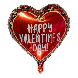 Fólia lufi,   szív, Happy Valentin Day, 45 cm